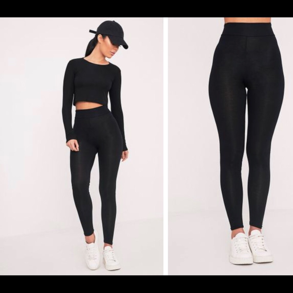 PLT Basic Black High Waisted Jersey Leggings 🖤